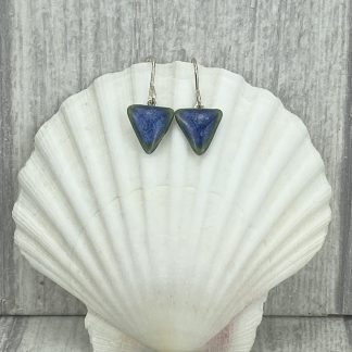 Ceramic and Silver Triangle Drop Earrings