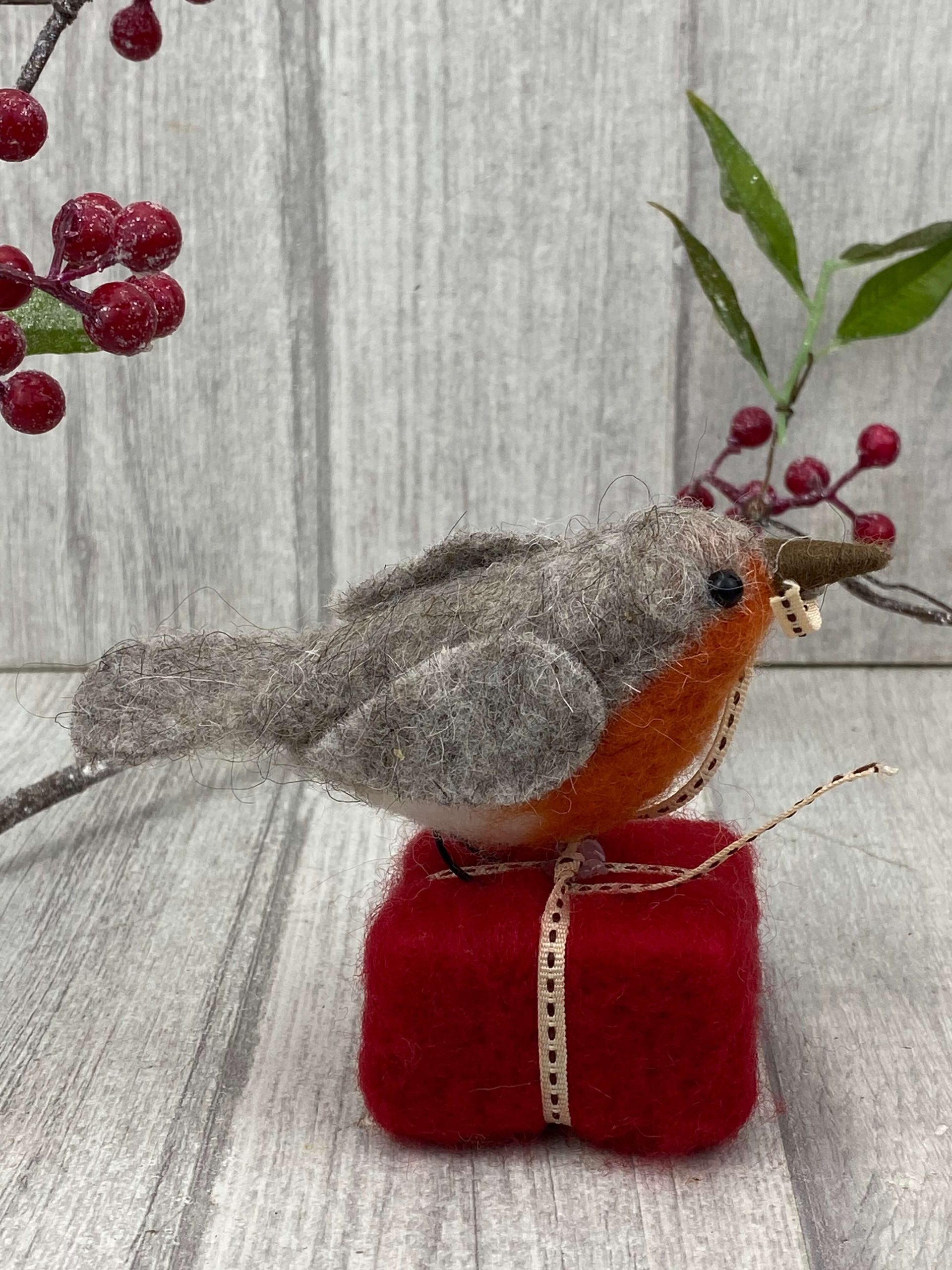 Robin tying Present 2