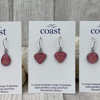 Short Drop Earrings - Pink and Sand Design