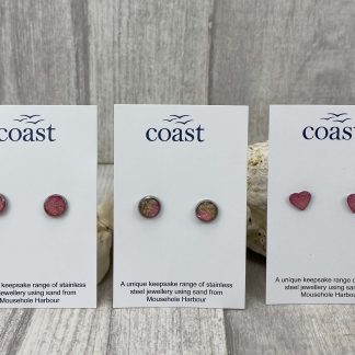 Stud Earrings - Pink and Sand Design