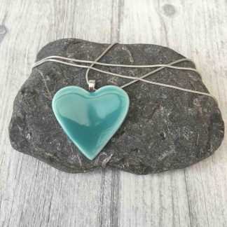 Ceramic & Silver Large Heart Necklaces