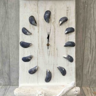 Extra Large Mussel and Driftwood Clock