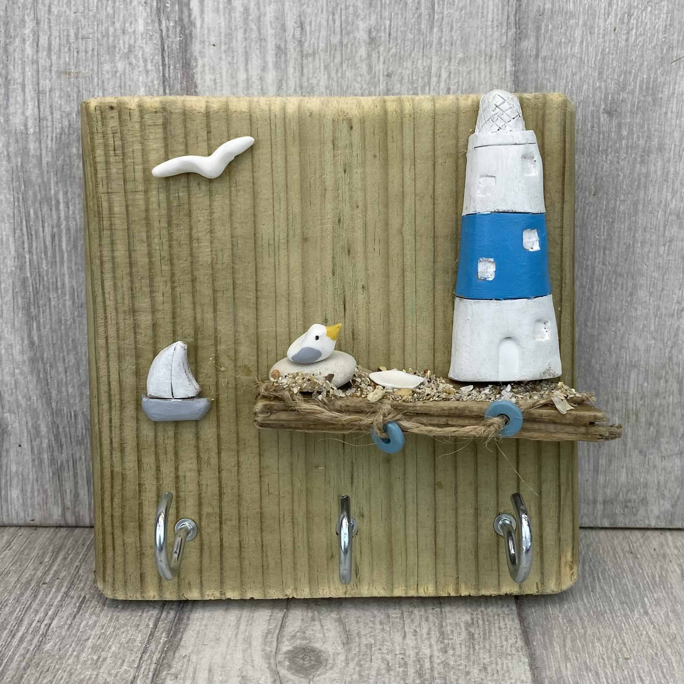 3 Hook Bright Blue Lighthouse