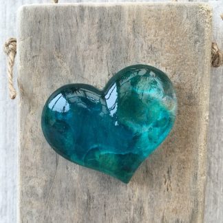 Hanging Resin Heart on Driftwood