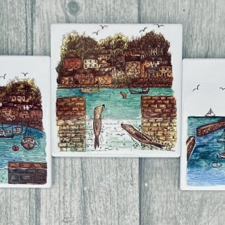 Mousehole Harbour Coasters - Millie Smith Design