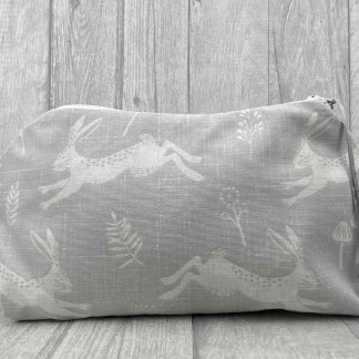 Handmade Cotton Zip Bag - Hare