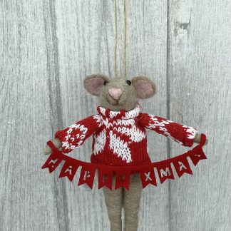 Happy Xmas Bunting Mouse