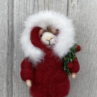 Red Coat Mouse with Wreath